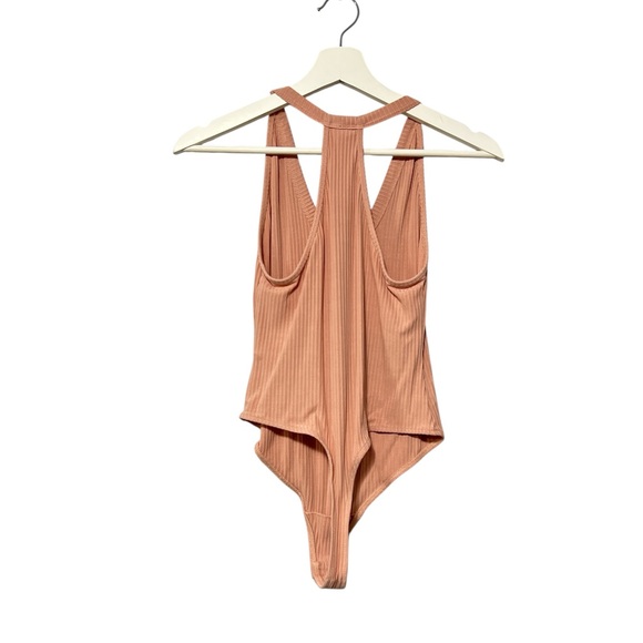 FREE PEOPLE Ribbed Speed Dial Bodysuit in Pink Bubble Bath - Picture 4 of 11